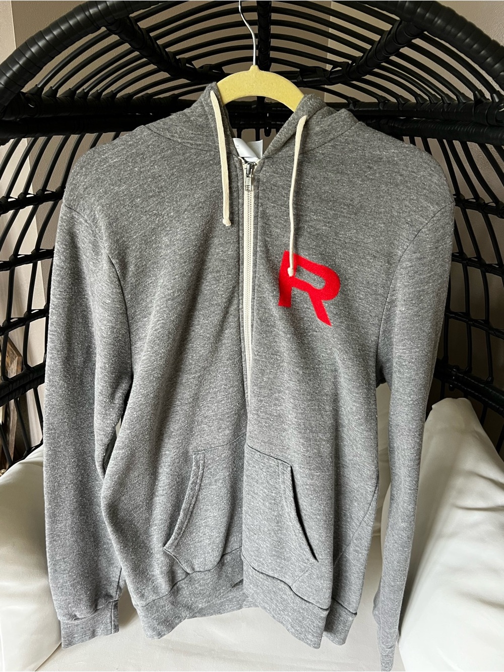 Rogue Fitness Grey Zip-Up Americana Hooded Sweatshirt